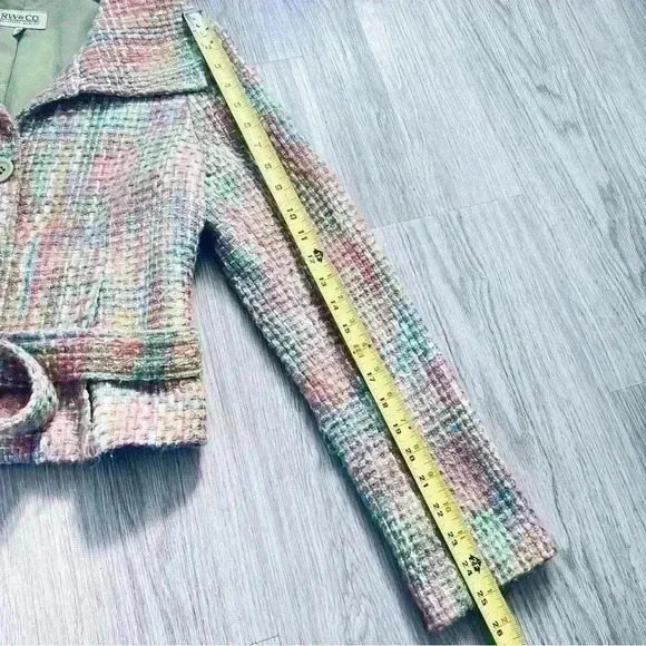 RW&CO PASTEL PINK LILAC BLUE TWEED FALL JACKET SIZE  6 - Picture 8 of 16